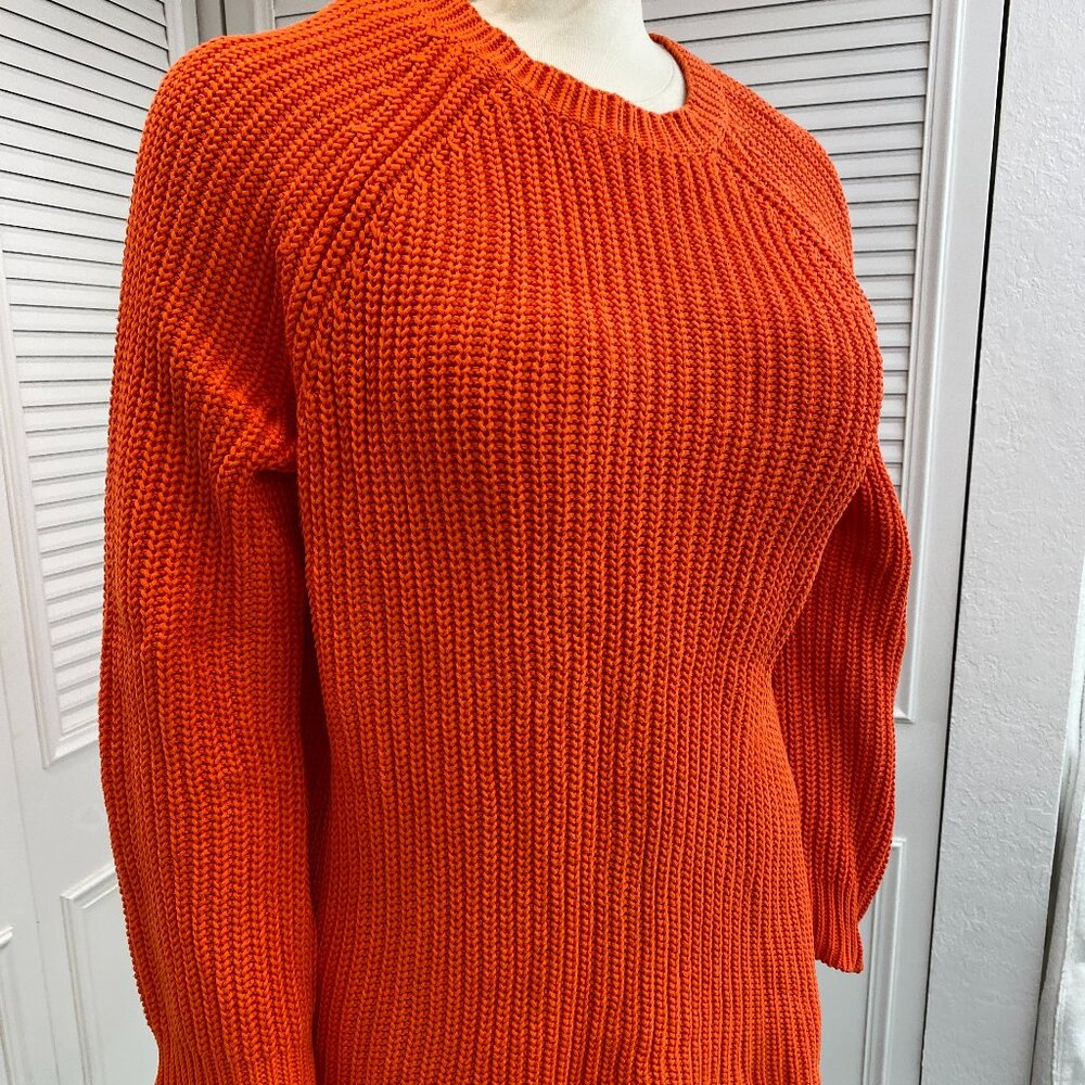 Lauren Orange Sweater Sz 1X 100% cotton Gorgeous Oversize